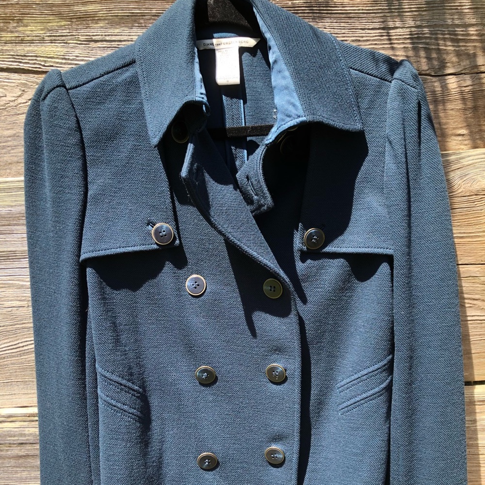 Diane von Furstenberg Navy Double Breasted Blazer
